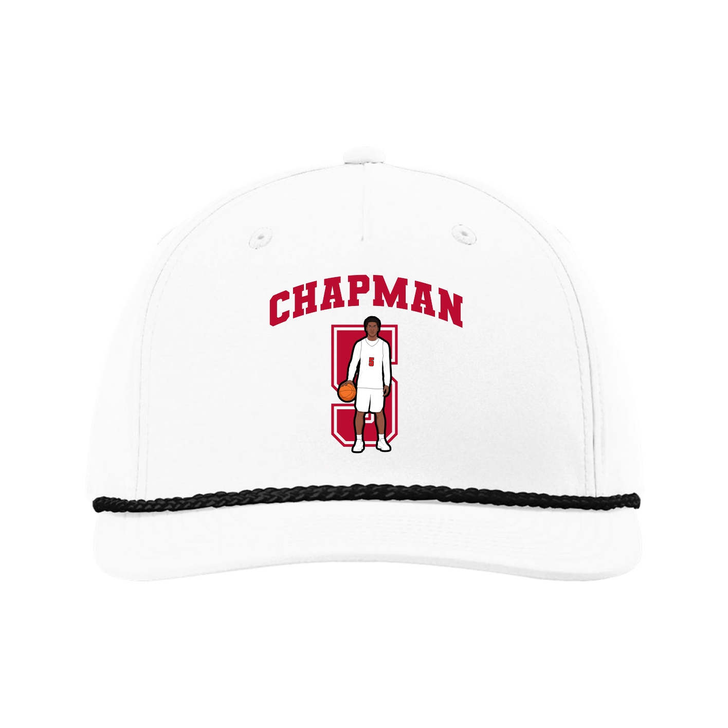 Five-Panel Classic Rope Cap — Number in White
