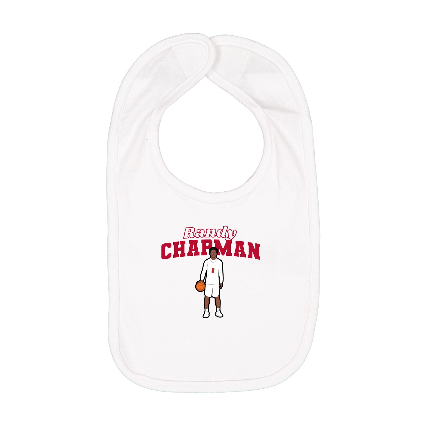 Infant Bib — Name Arch in White