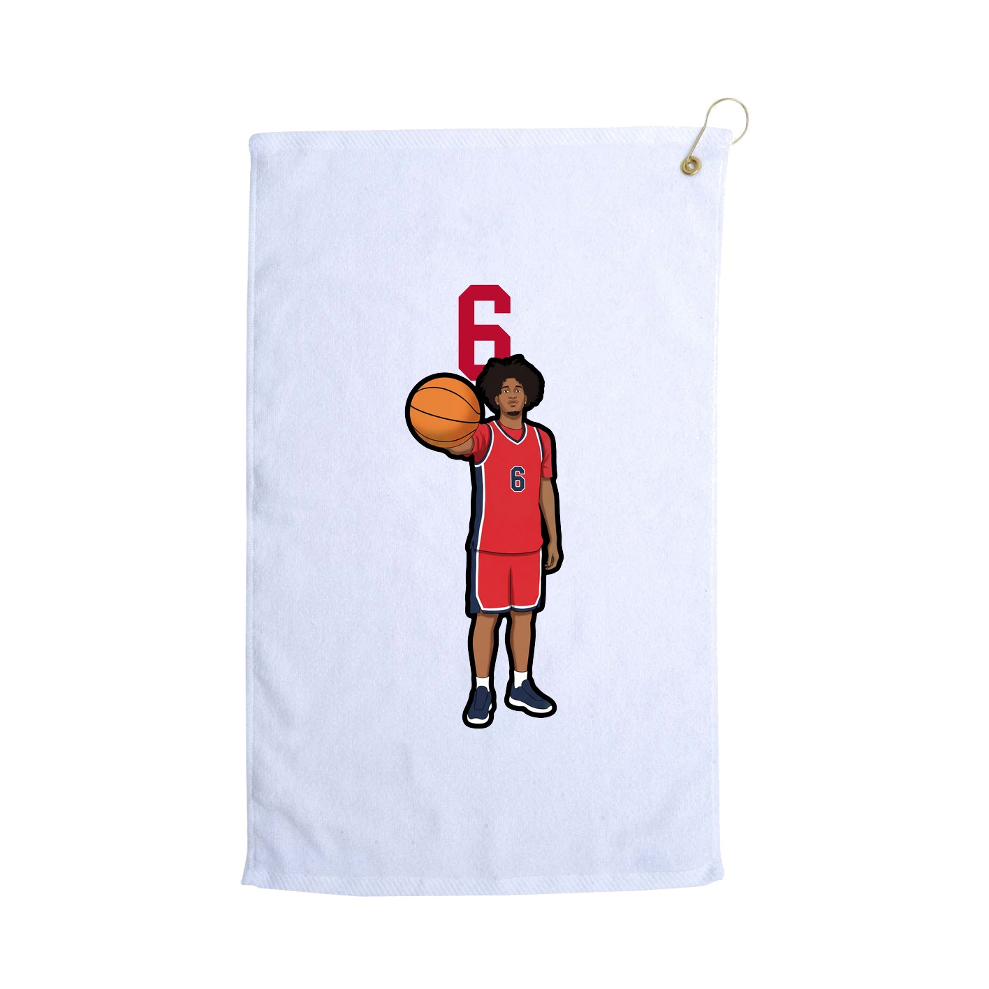 Golf Towel — Number Top in White