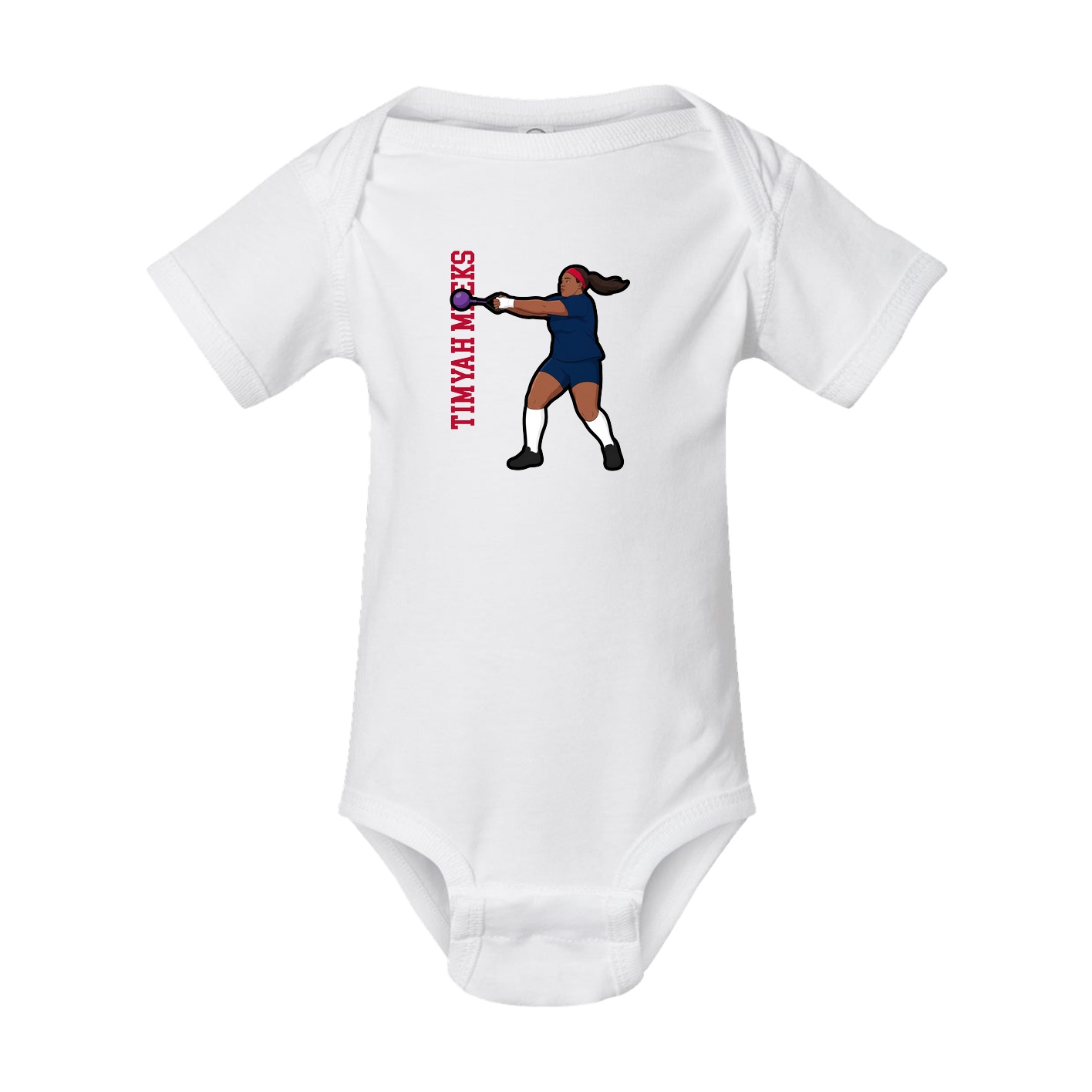 Baby Onesie — Name Vertical in White