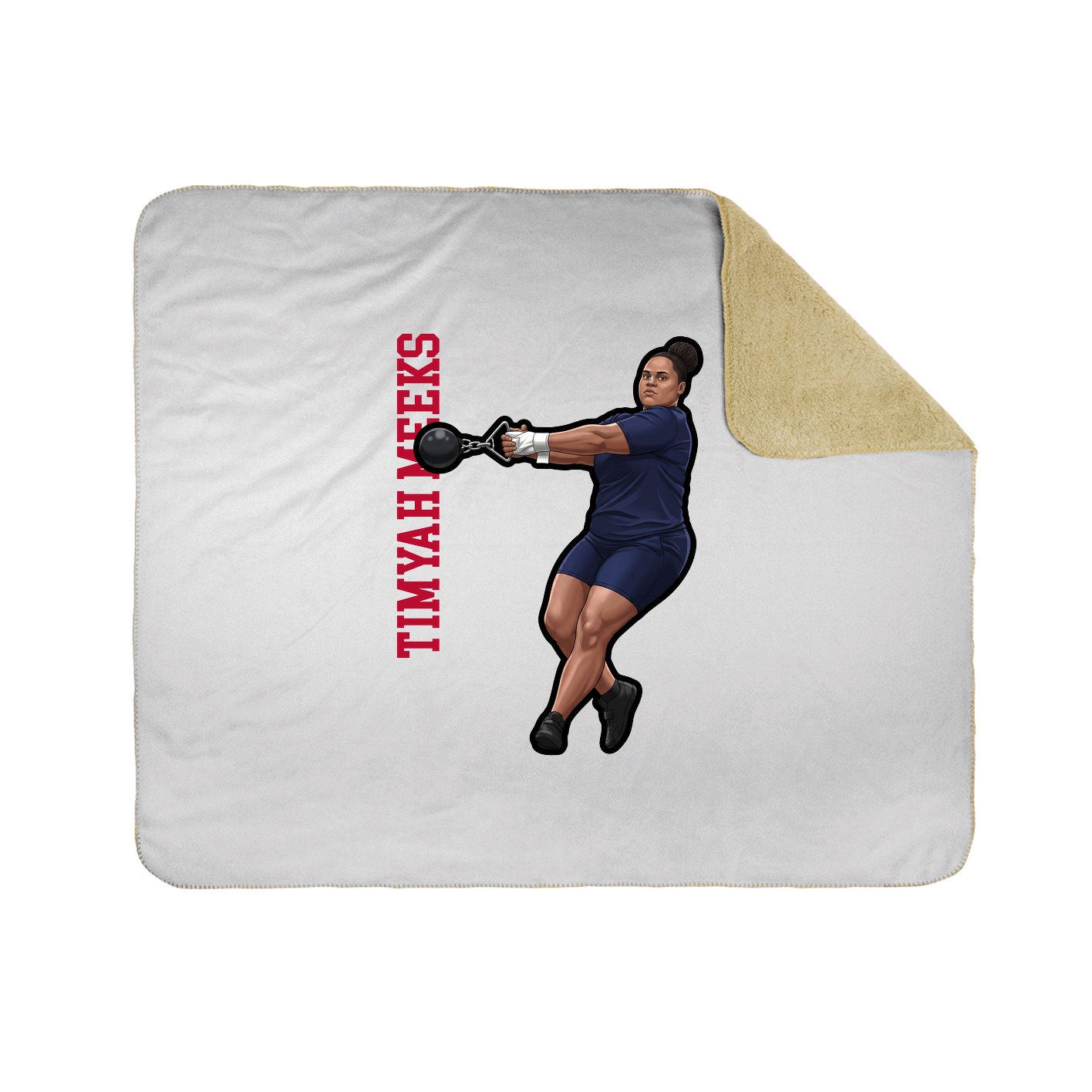 Throw Blanket — Name Vertical in White
