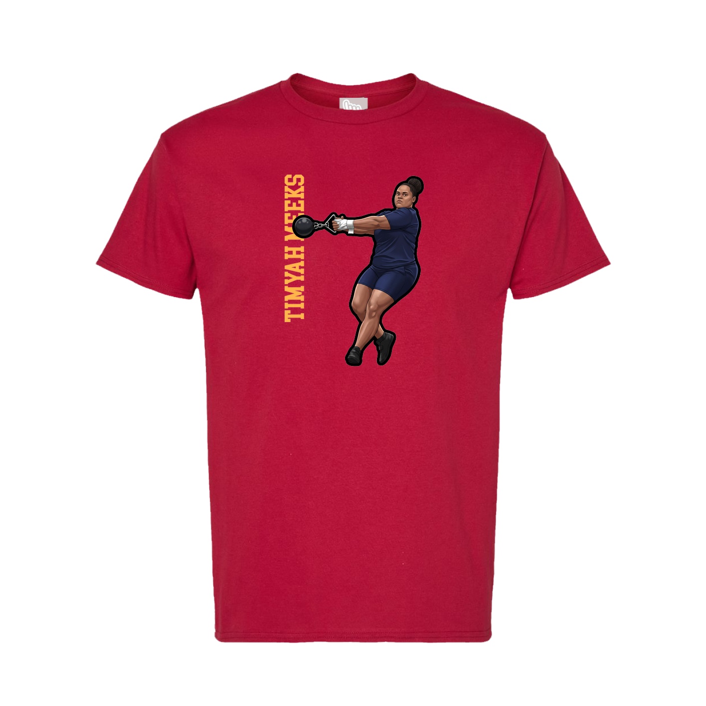 Tee — Name Vertical in Crimson