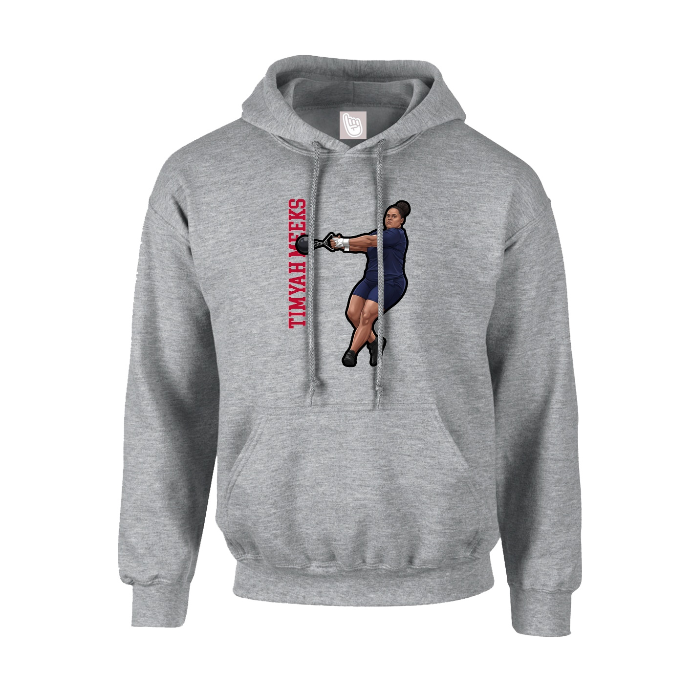 Hoodie — Name Vertical in Grey