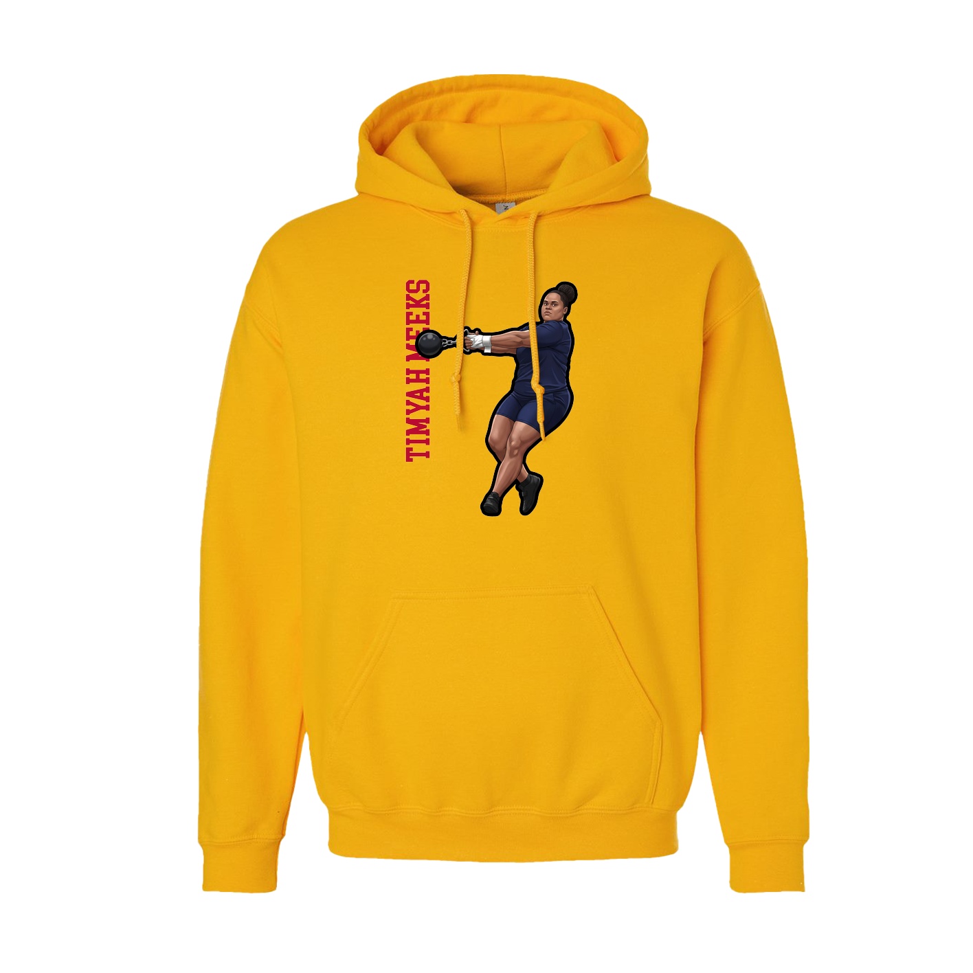 Youth Hoodie — Name Vertical in Gold