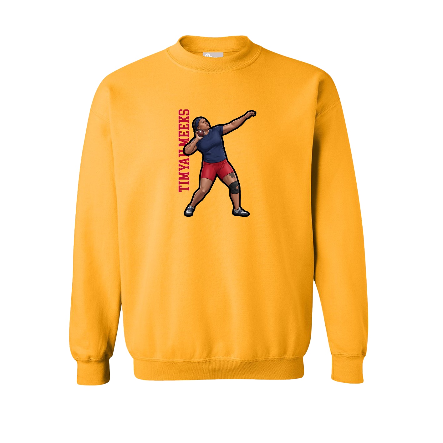 Fleece Crew — Name Vertical in Gold