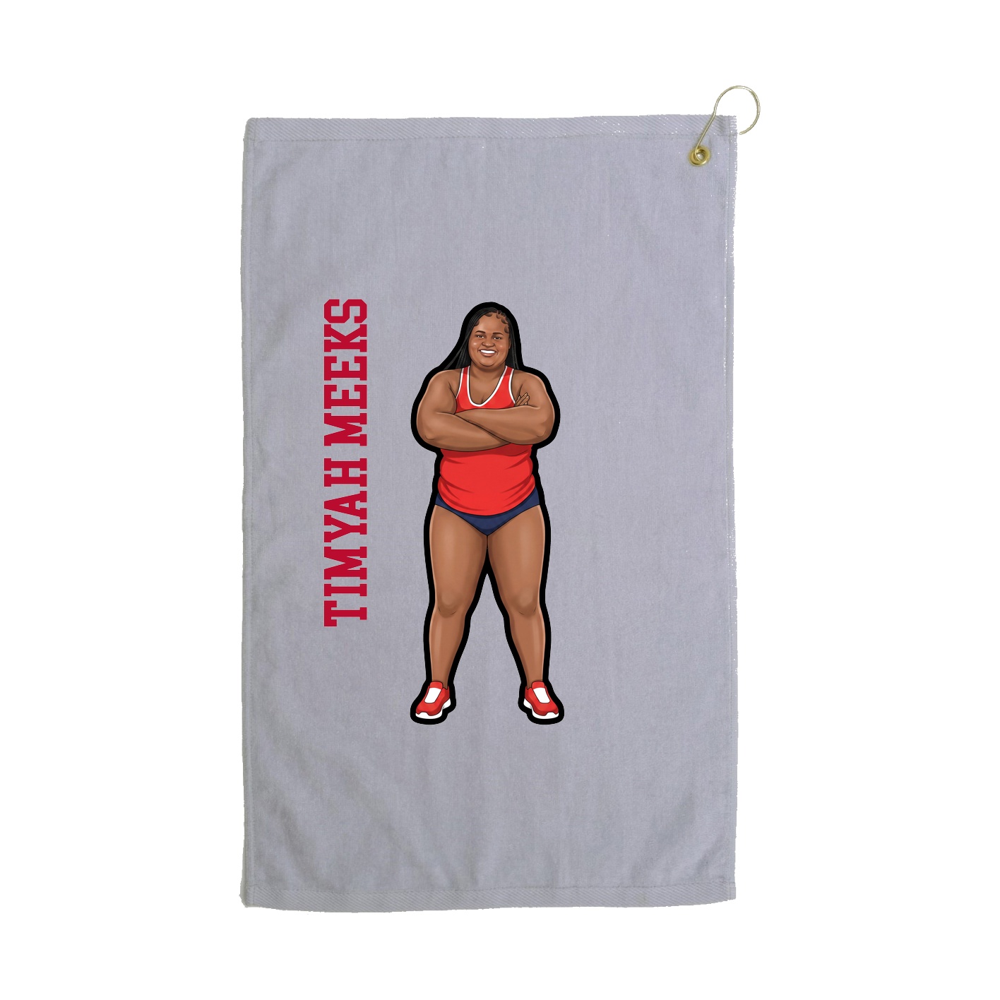 Golf Towel — Name Vertical in Grey