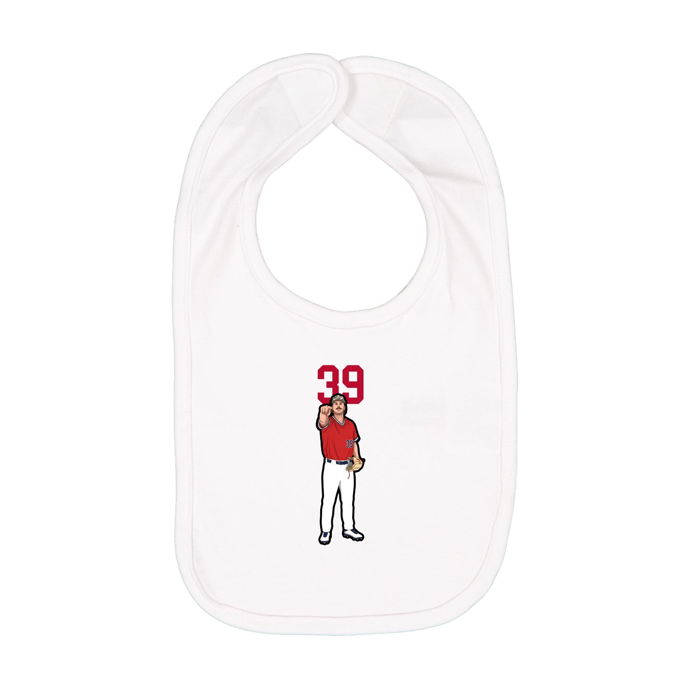 Infant Bib — Number Top in White