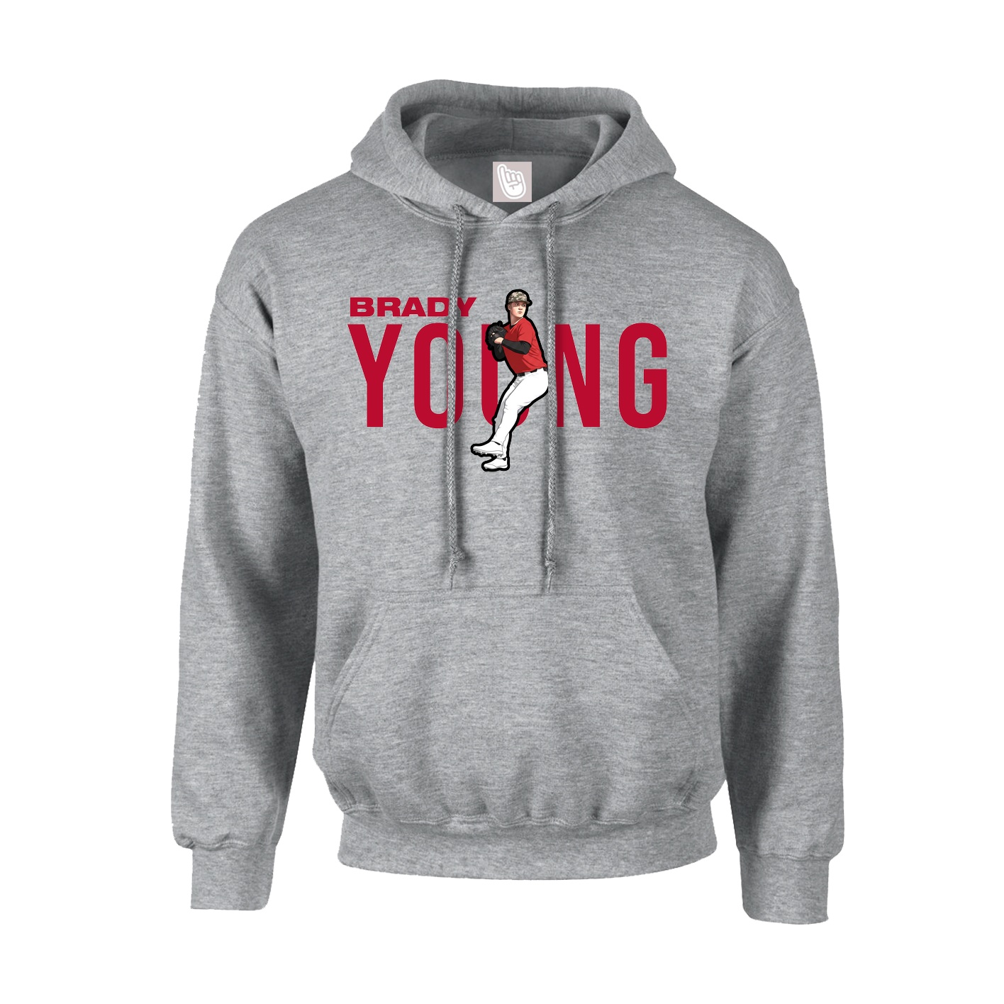 Hoodie — Player Name in Grey