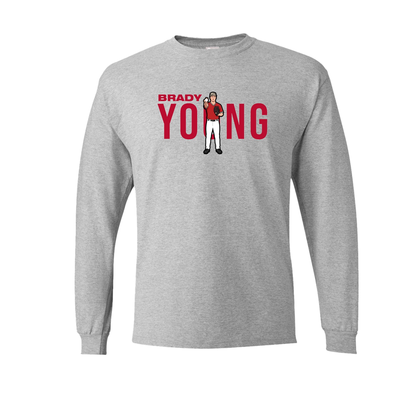 Long Sleeve Tee — Player Name in Grey