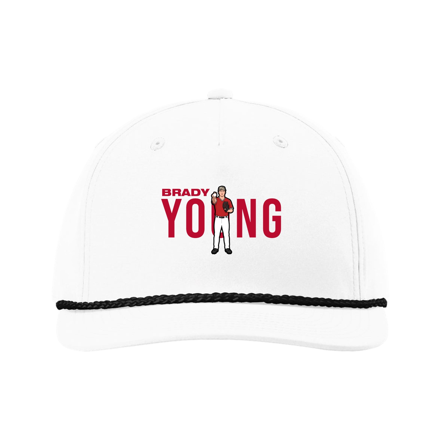 Five-Panel Classic Rope Cap — Player Name in White