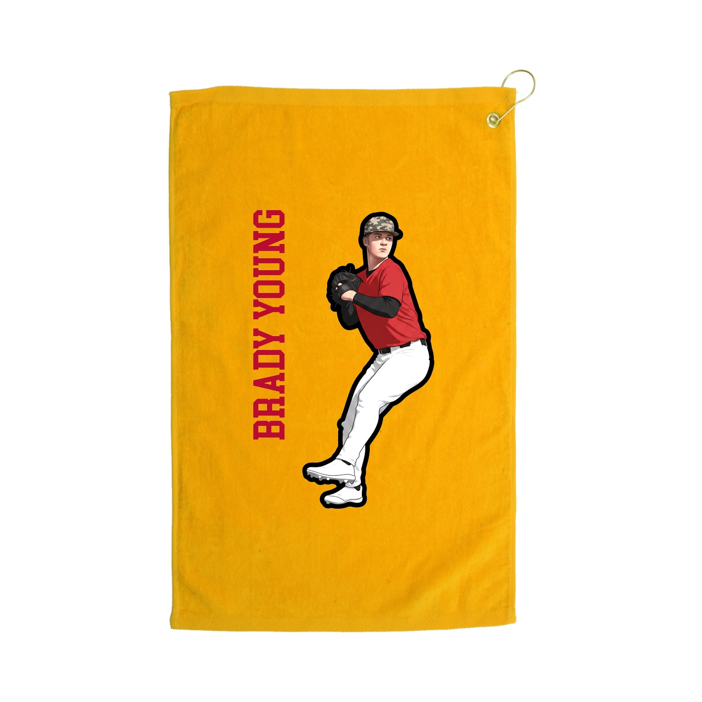 Golf Towel — Name Vertical in Gold
