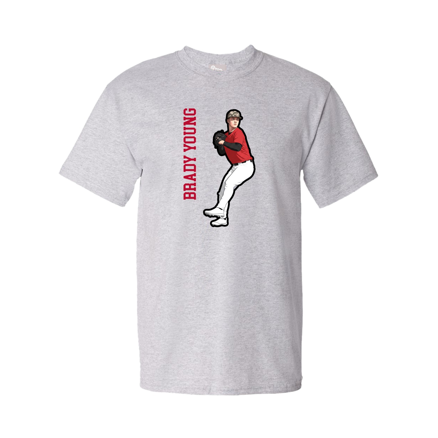 Tee — Name Vertical in Grey
