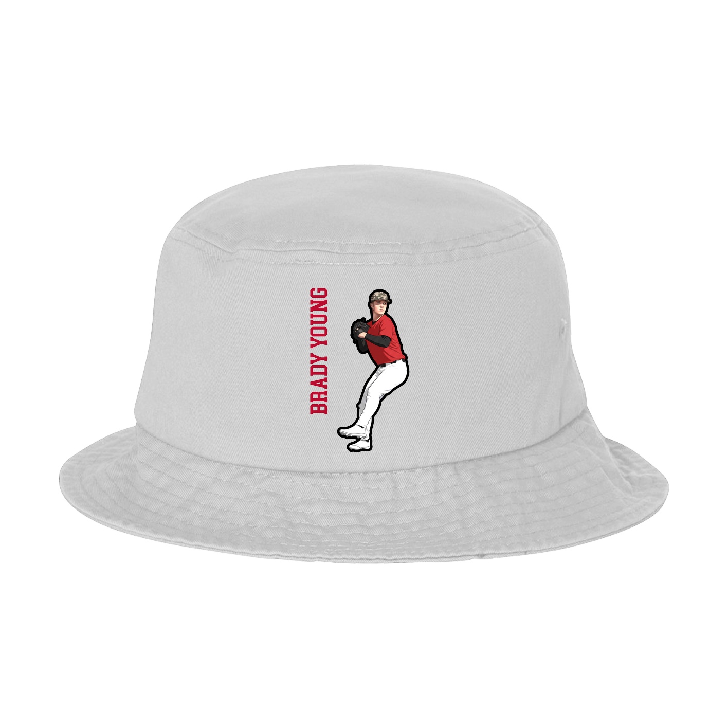 Bucket Cap — Name Vertical in White
