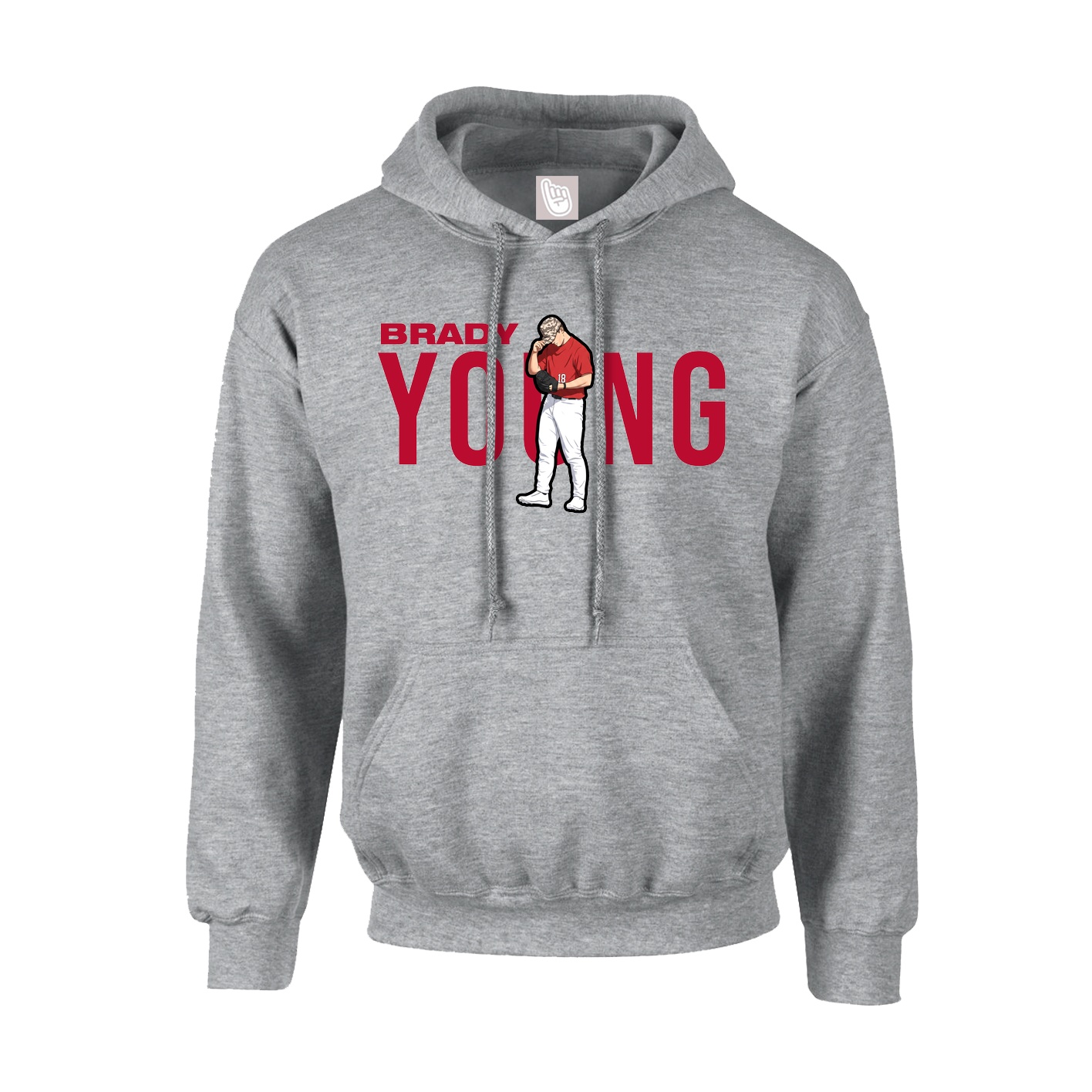 Youth Hoodie — Player Name in Grey