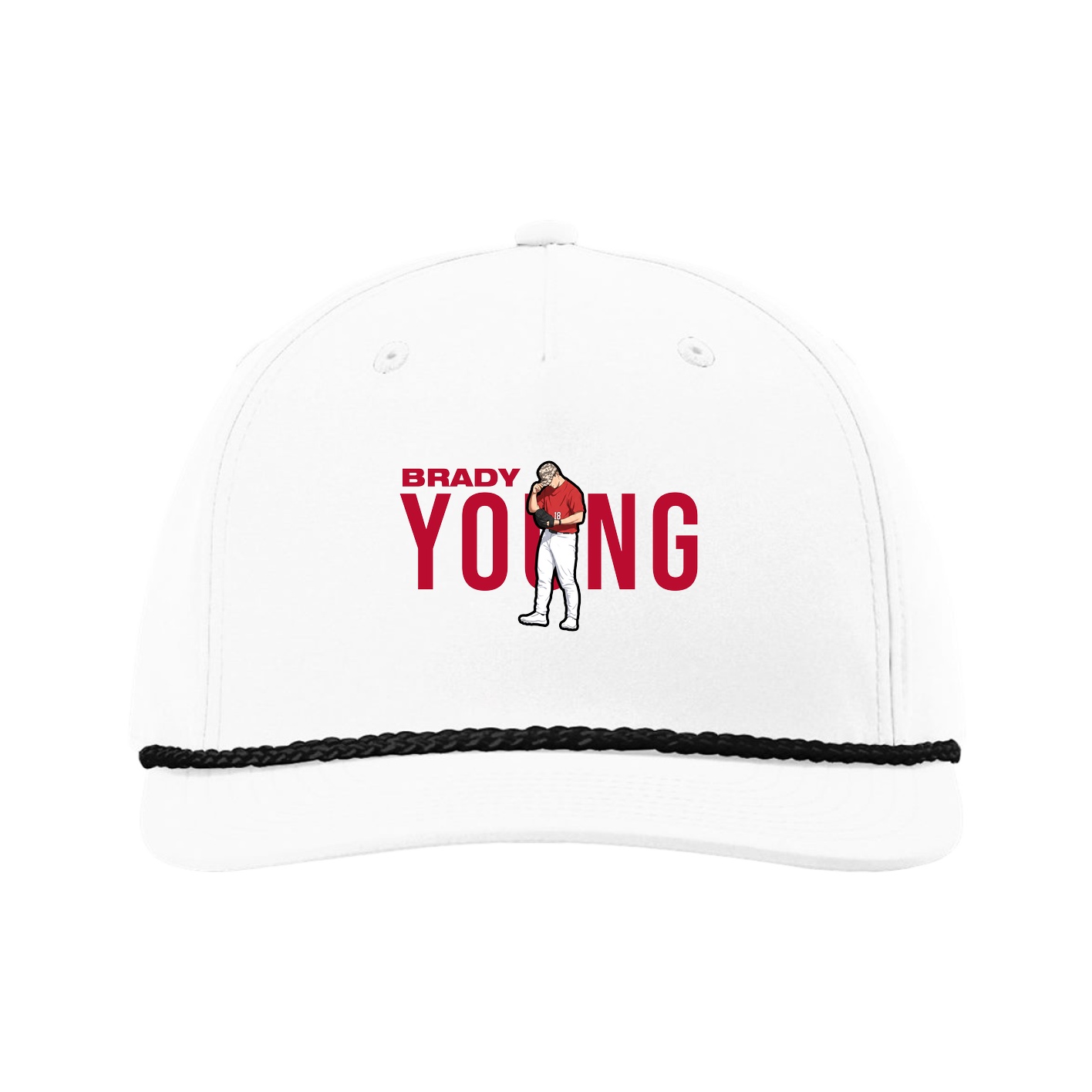 Five-Panel Classic Rope Cap — Player Name in White
