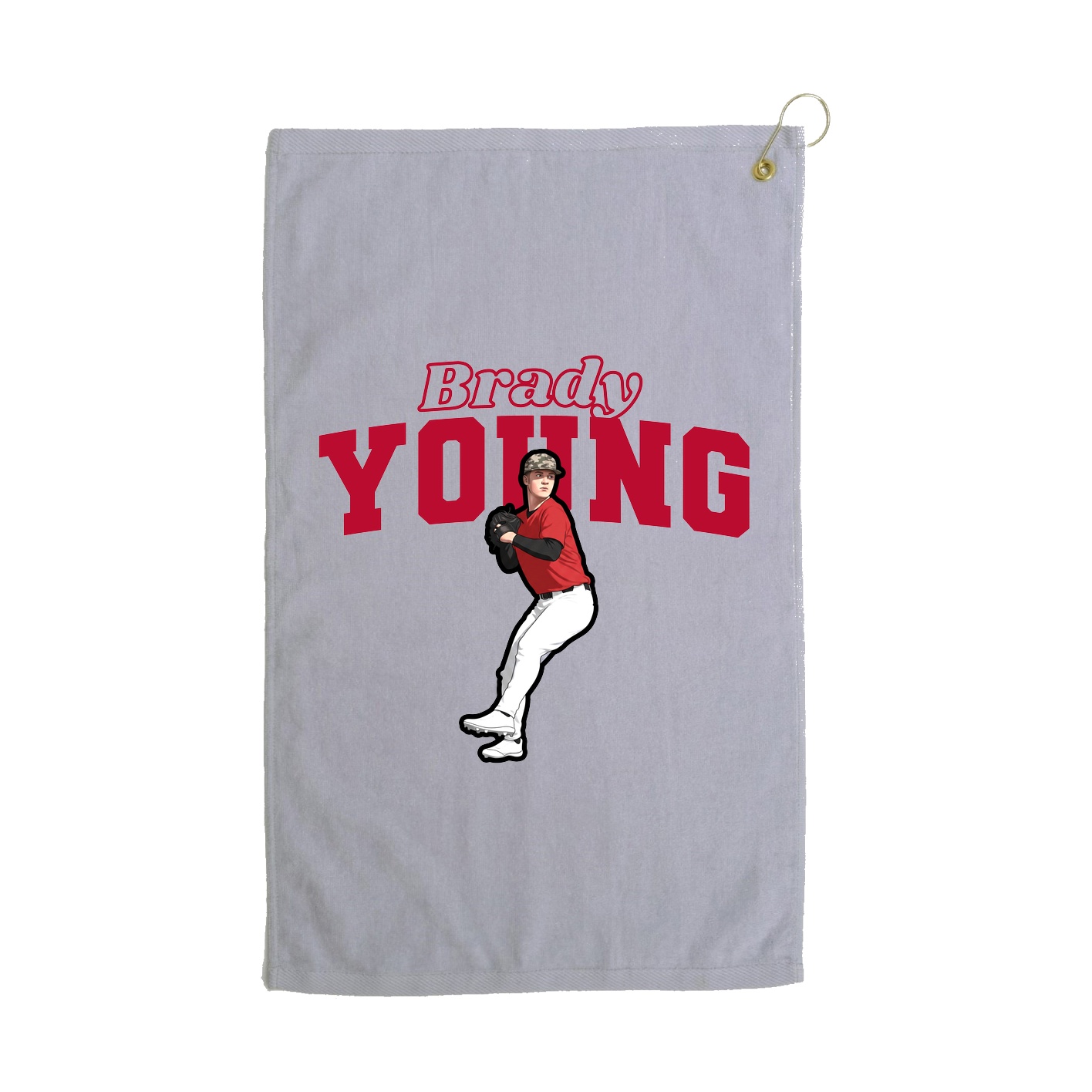 Golf Towel — Name Arch in Grey