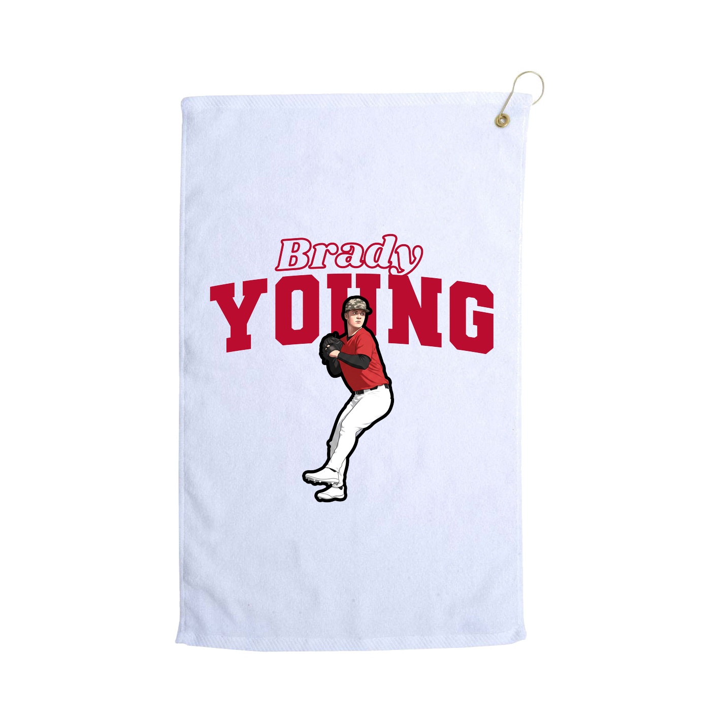 Golf Towel — Name Arch in White