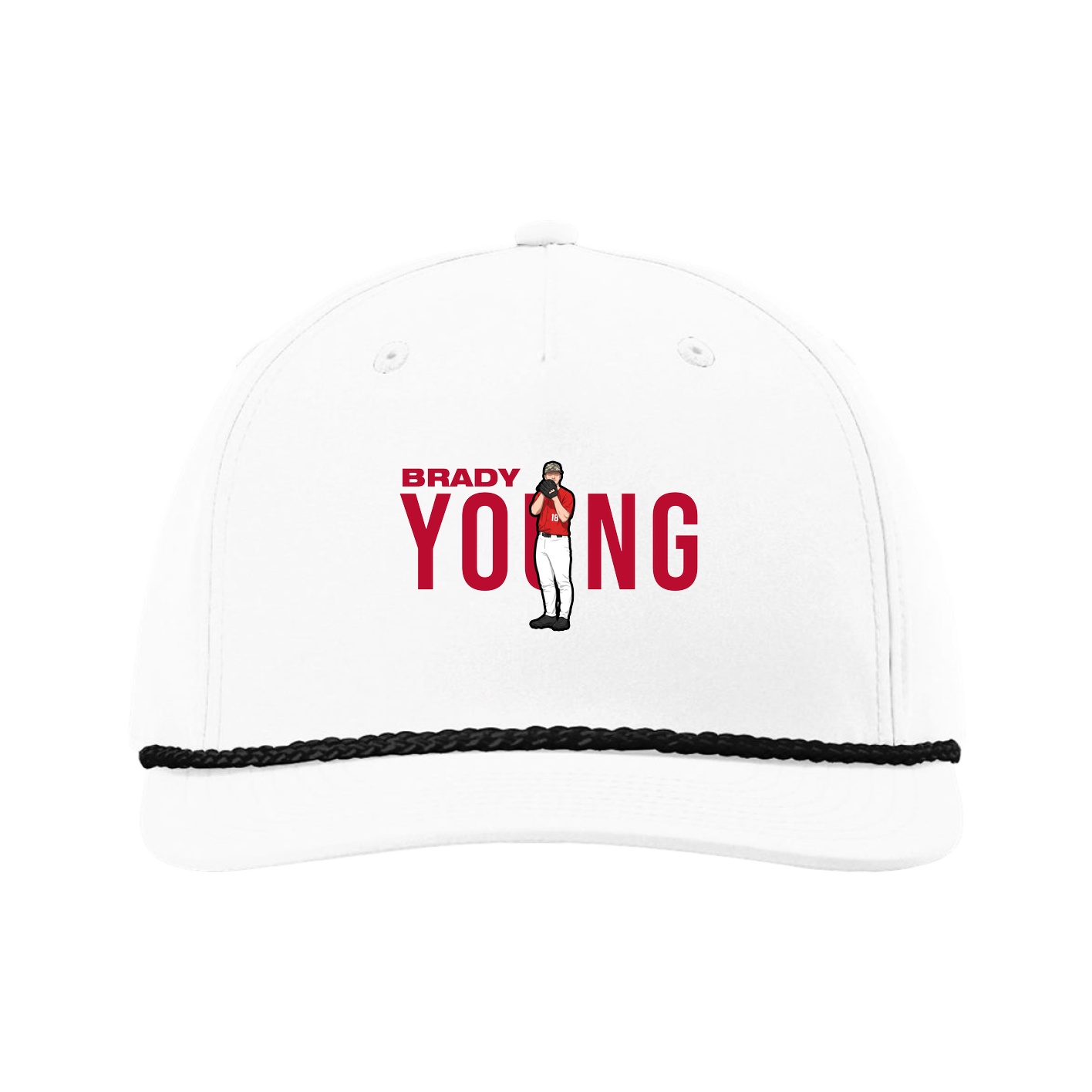 Five-Panel Classic Rope Cap — Player Name in White