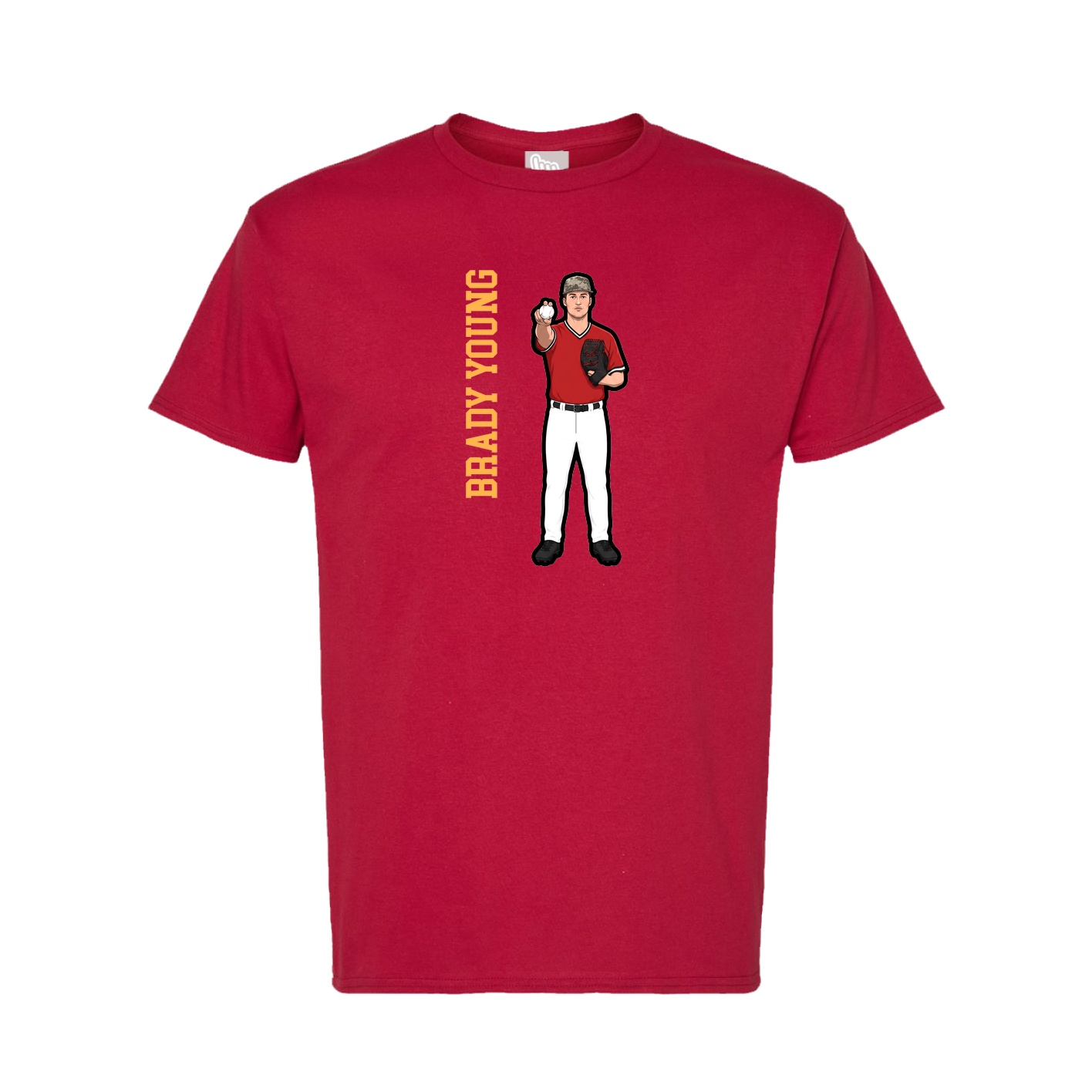 Tee — Name Vertical in Crimson