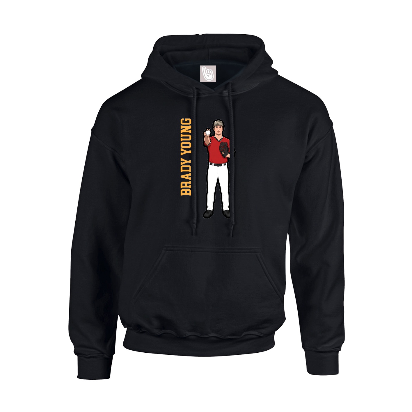 Youth Hoodie — Name Vertical in Black