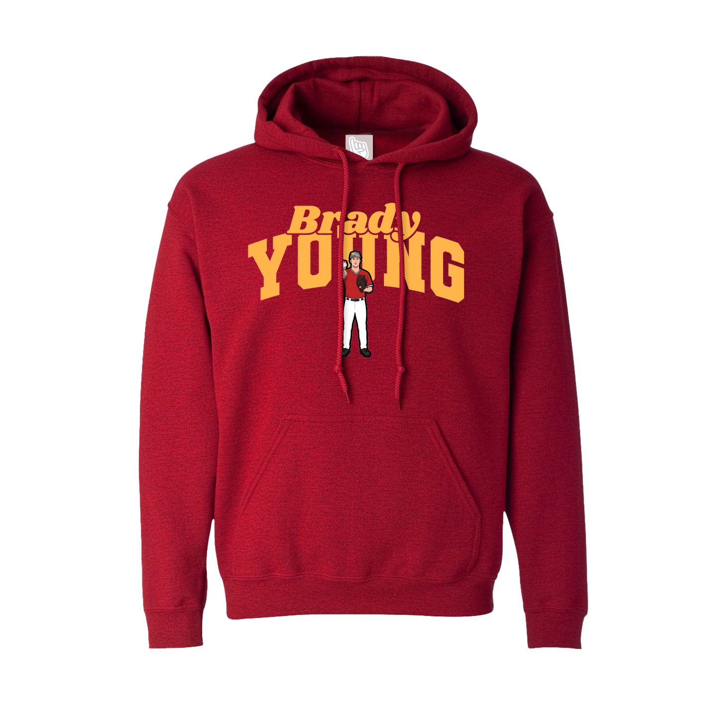 Hoodie — Signature Arch in Crimson