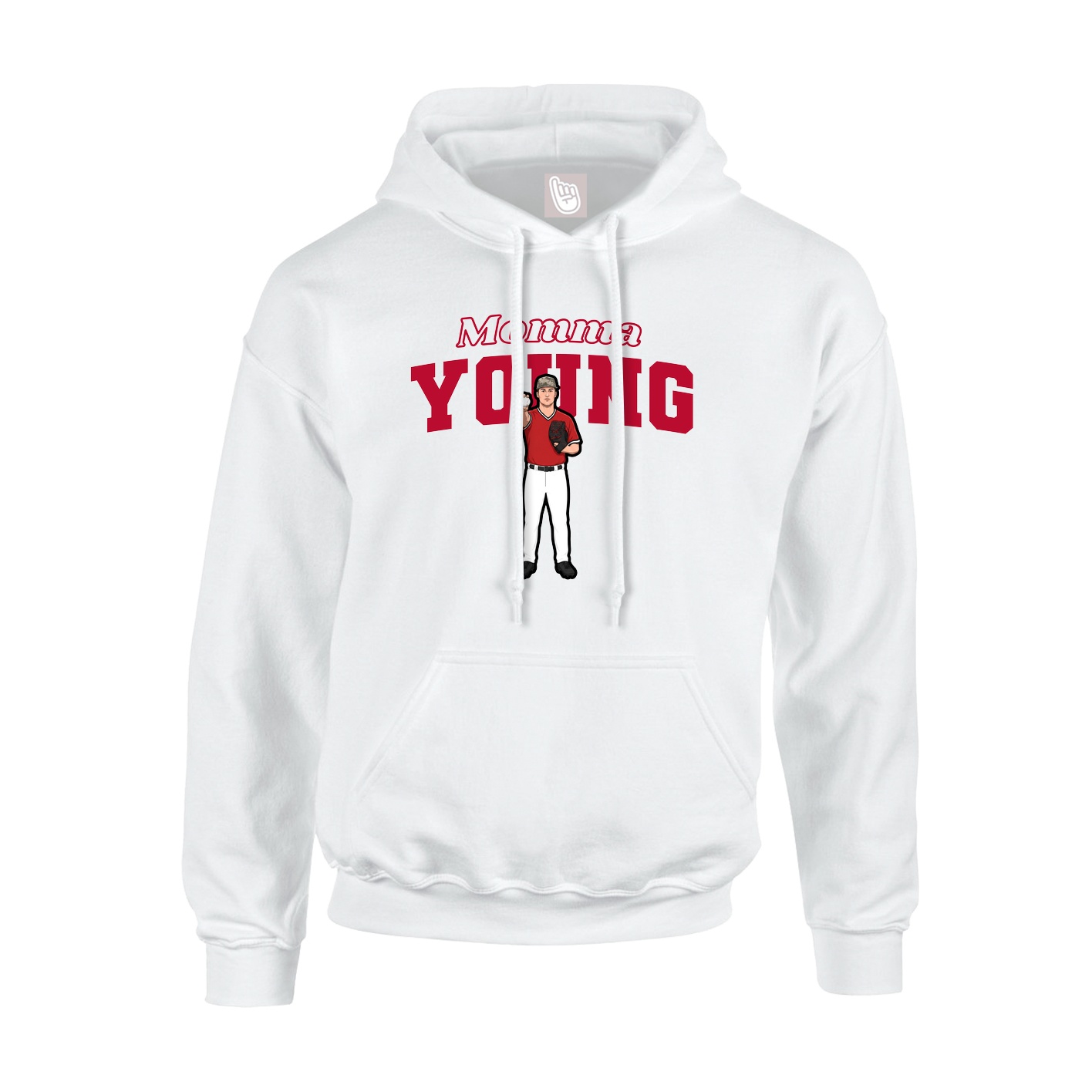 Youth Hoodie — Mothers Day Block in White