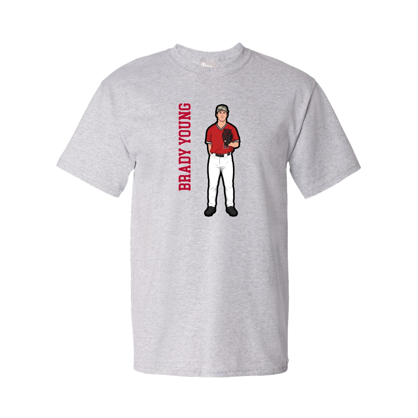 Youth Tee — Name Vertical in Grey