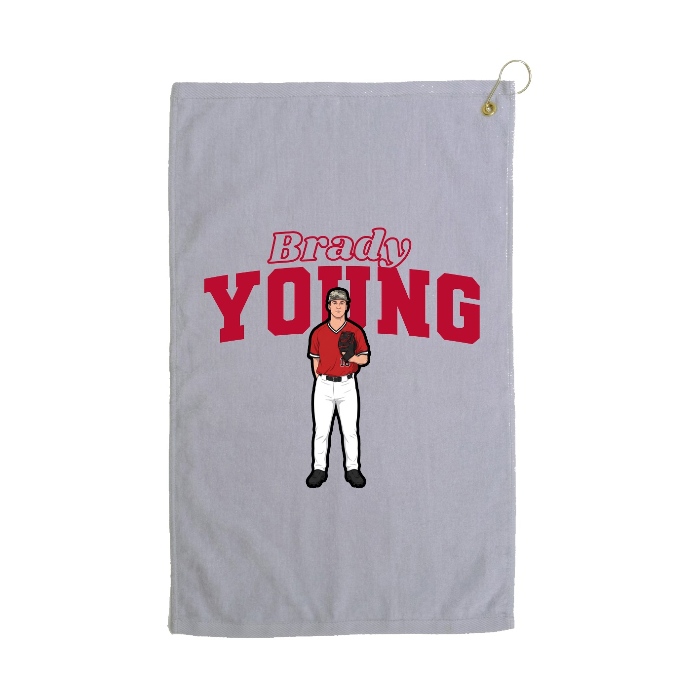 Golf Towel — Name Arch in Grey