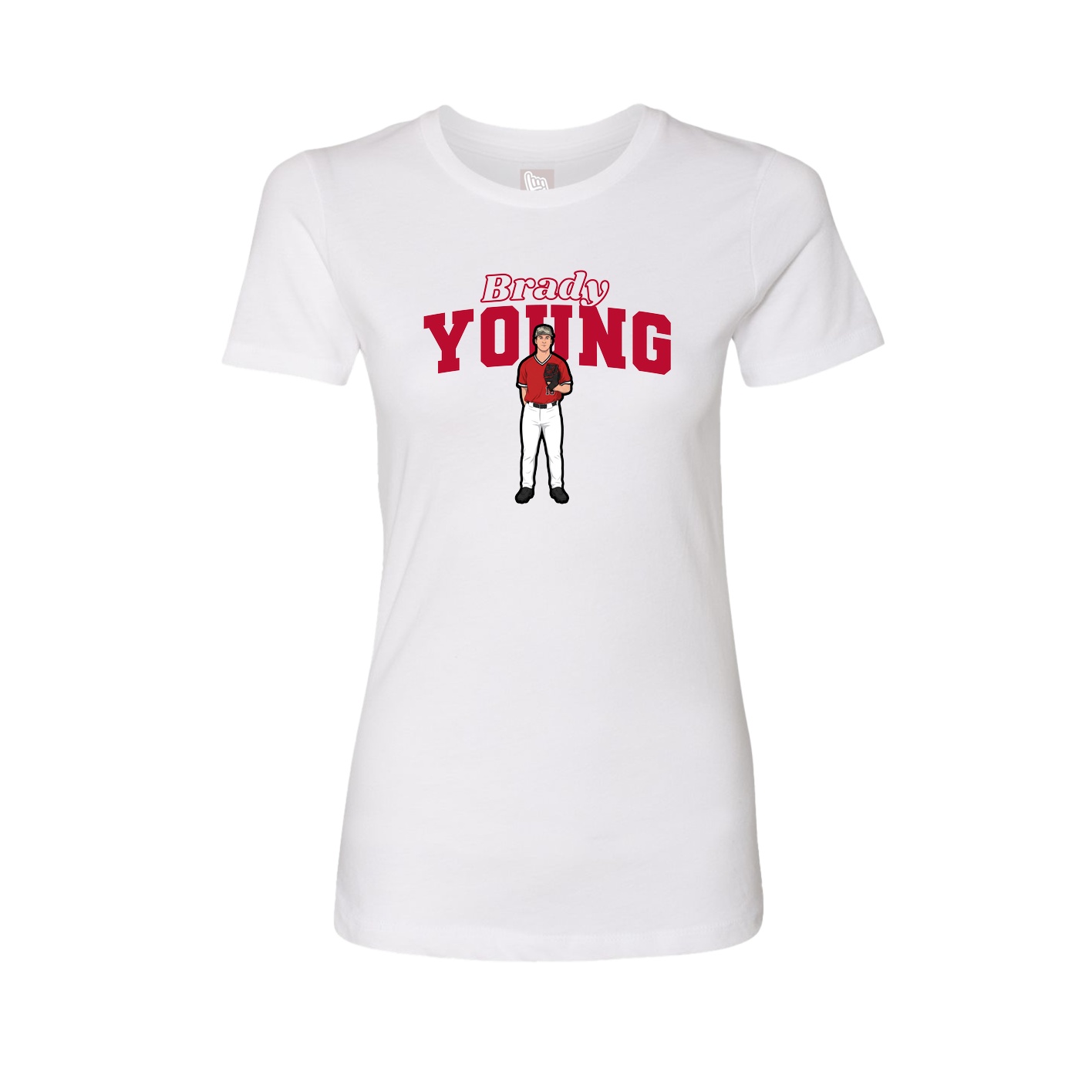 Womens Tee — Name Arch in White