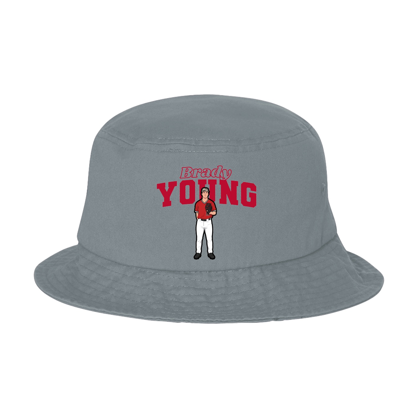 Bucket Cap — Name Arch in Grey