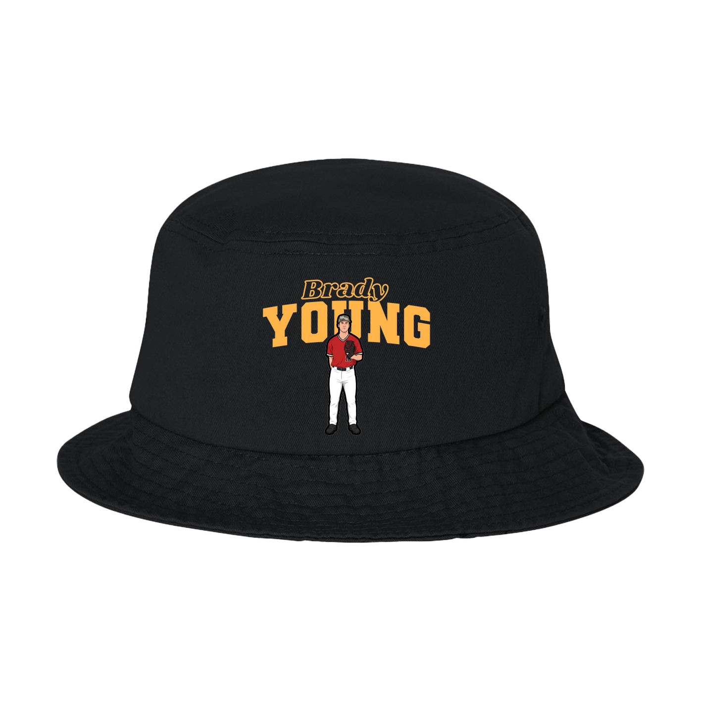 Bucket Cap — Name Arch in Black
