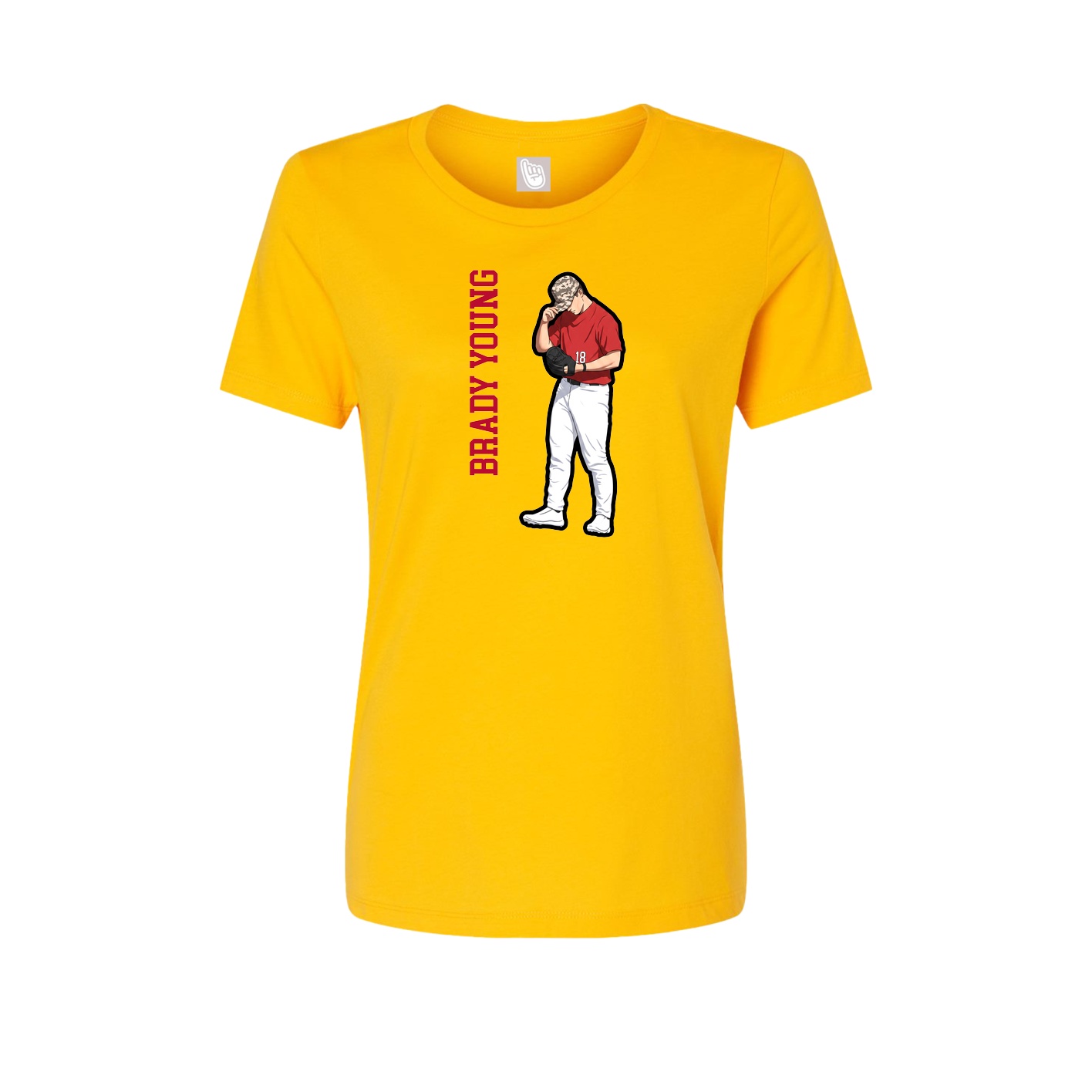 Womens Tee — Name Vertical in Gold