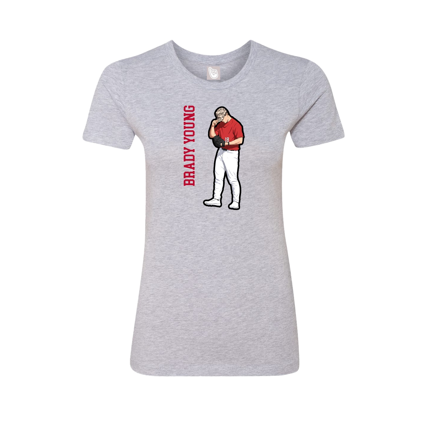 Womens Tee — Name Vertical in Grey