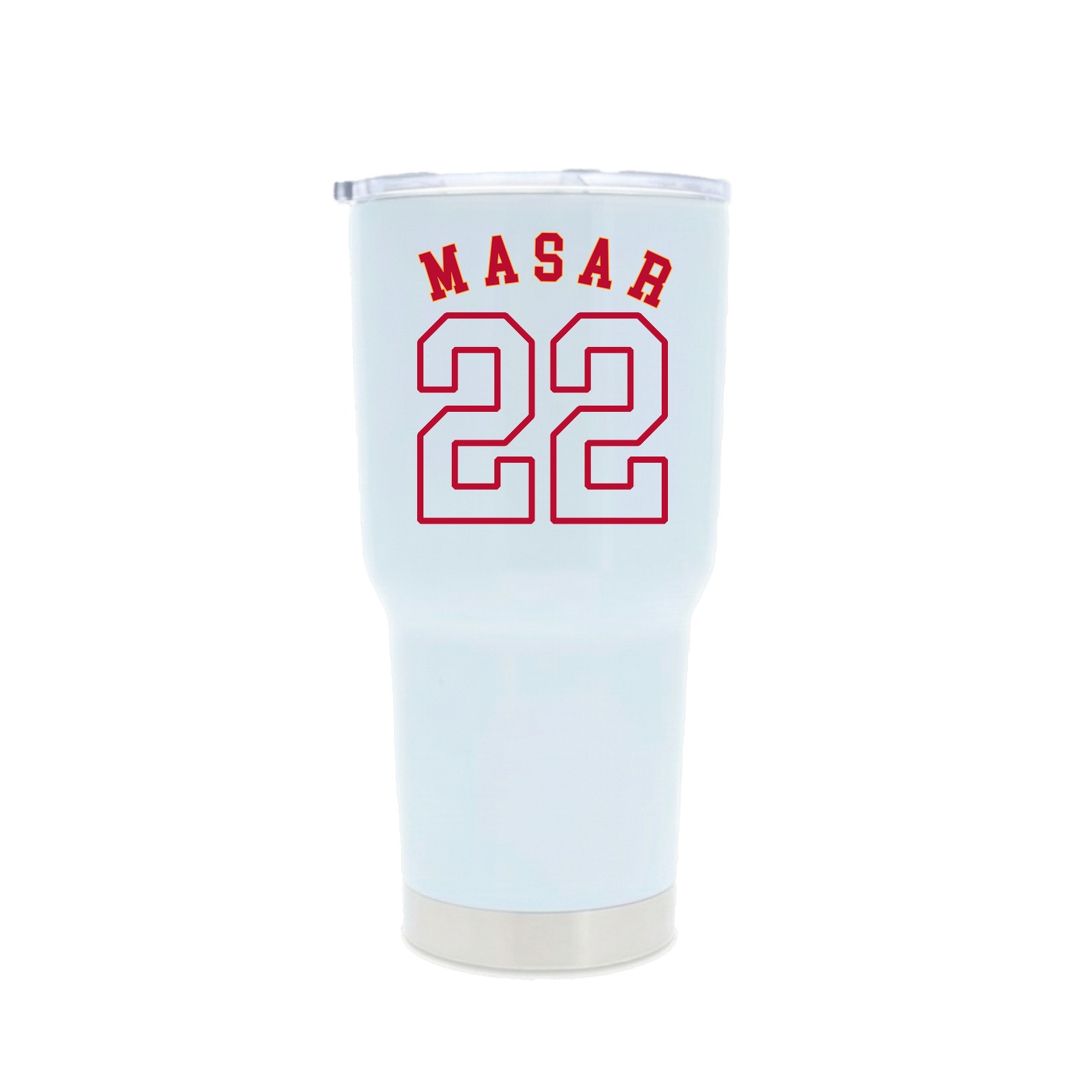 30oz Stainless Steel Tumbler — Shirsey Arch in White
