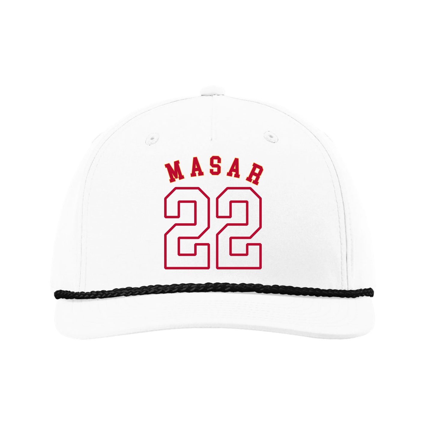 Five-Panel Classic Rope Cap — Shirsey Arch in White