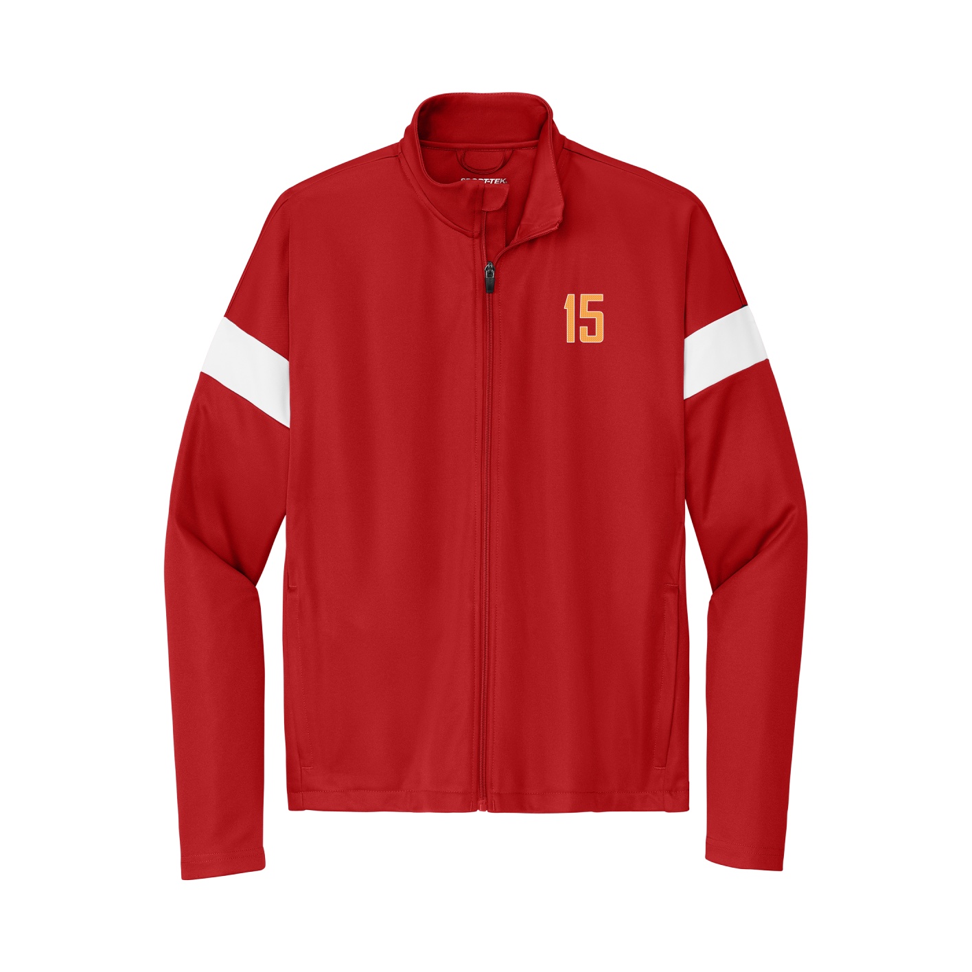 Team Travel Full-Zip Jacket — Front Shirsy in Cardinal/White