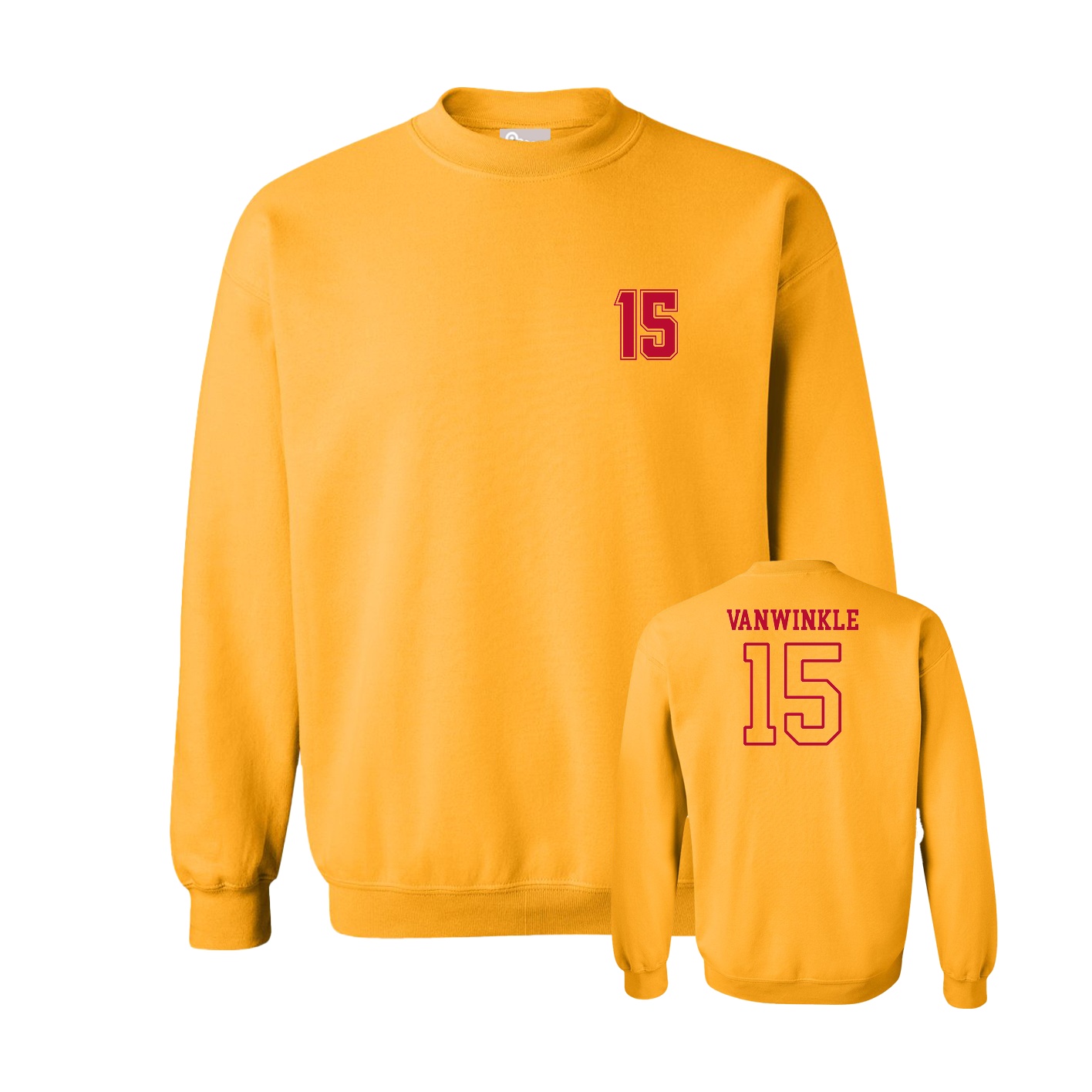 Fleece Crew — Chest Back in Gold
