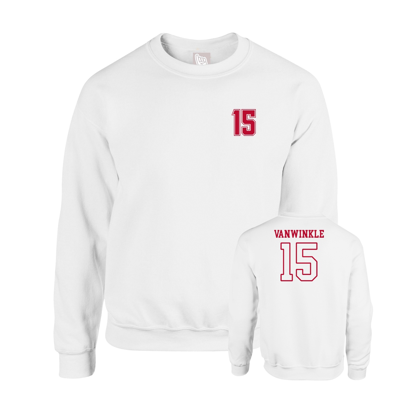 Fleece Crew — Chest Back in White