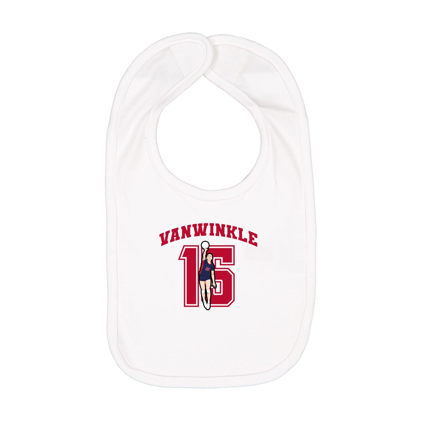 Infant Bib — Number in White