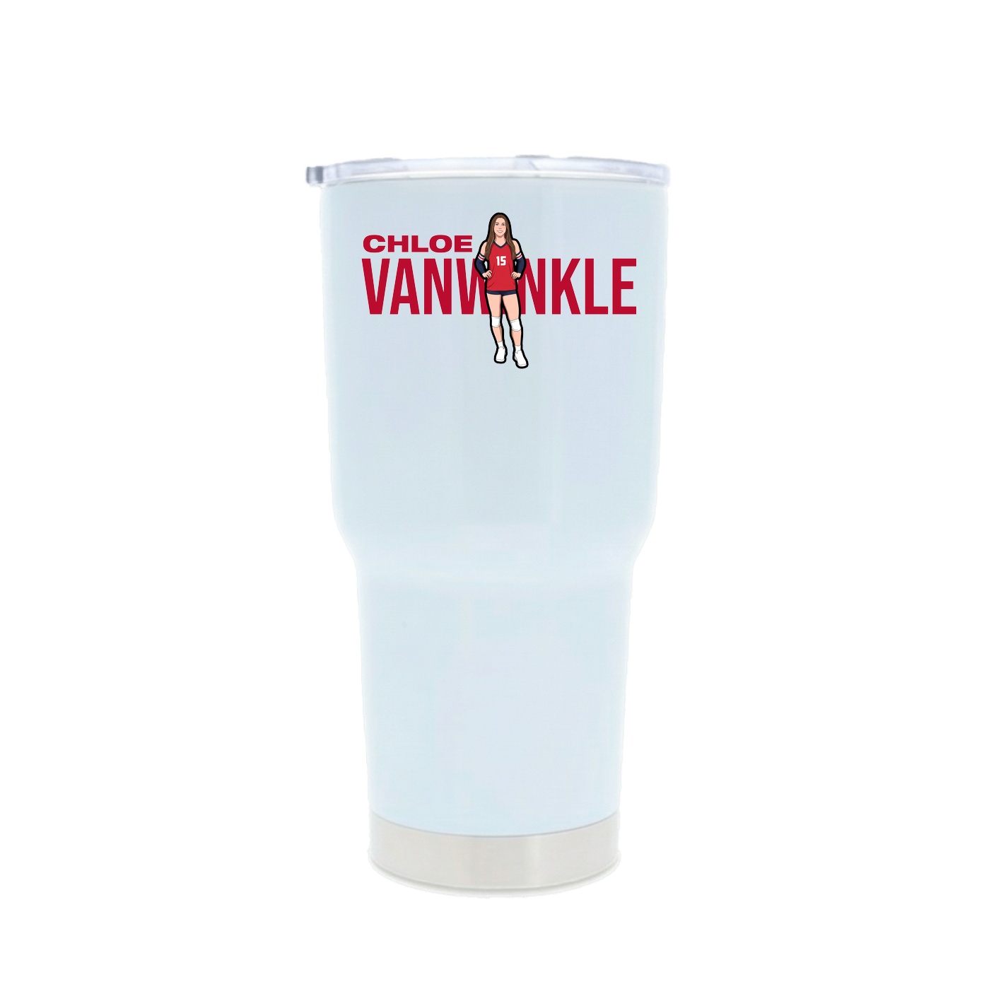 30oz Stainless Steel Tumbler — Player Name in White