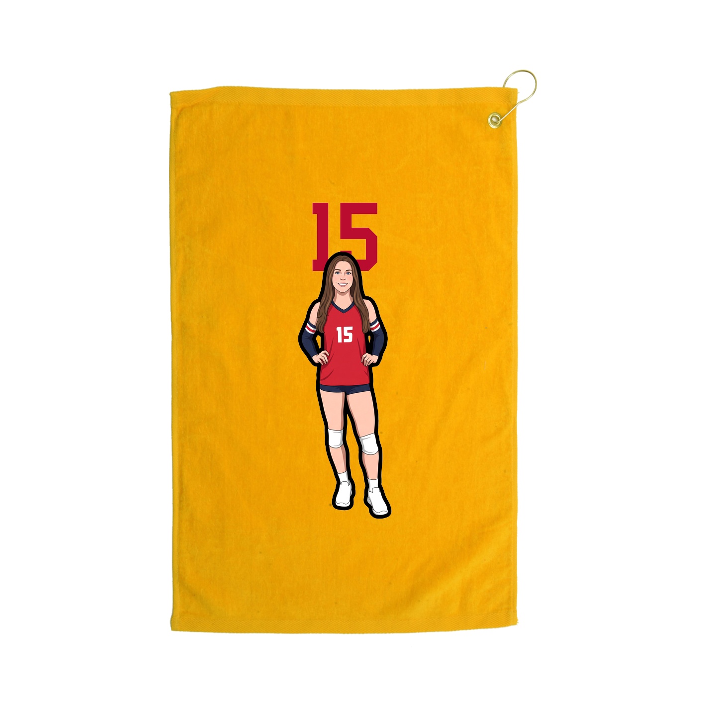 Golf Towel — Number Top in Gold