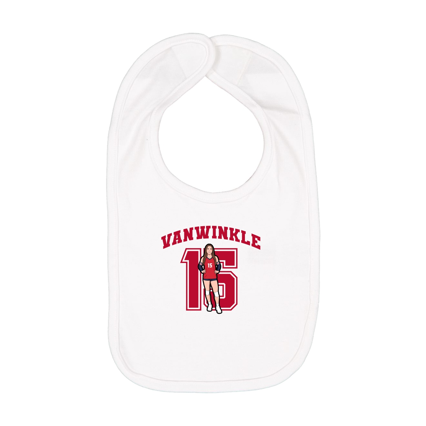 Infant Bib — Number in White