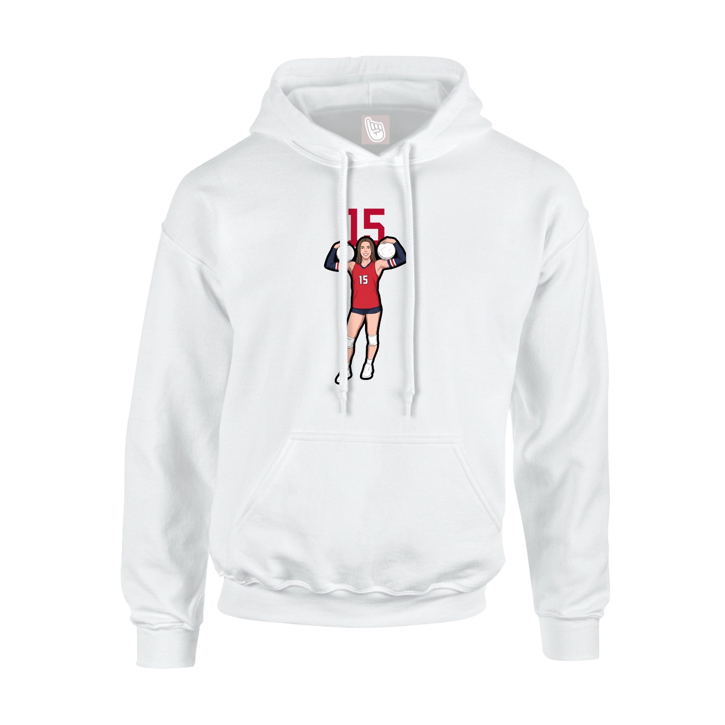 Youth Hoodie — Number Top in White