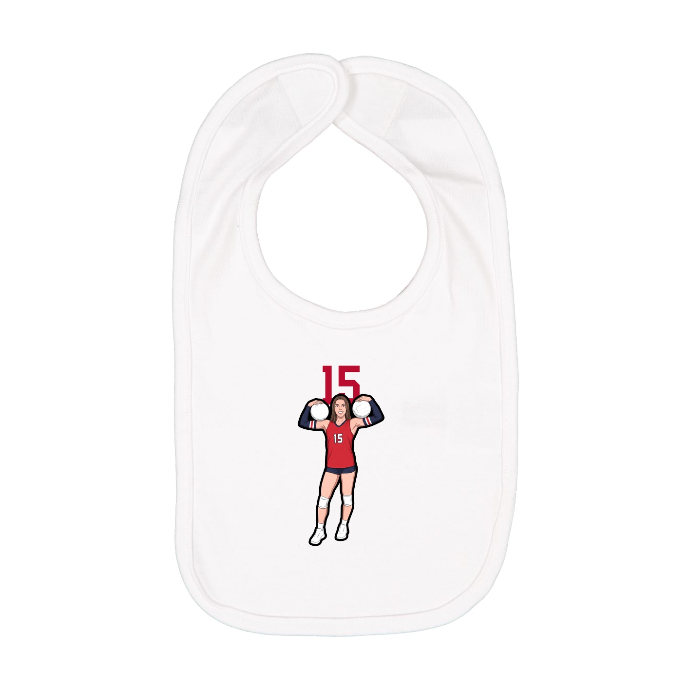 Infant Bib — Number Top in White