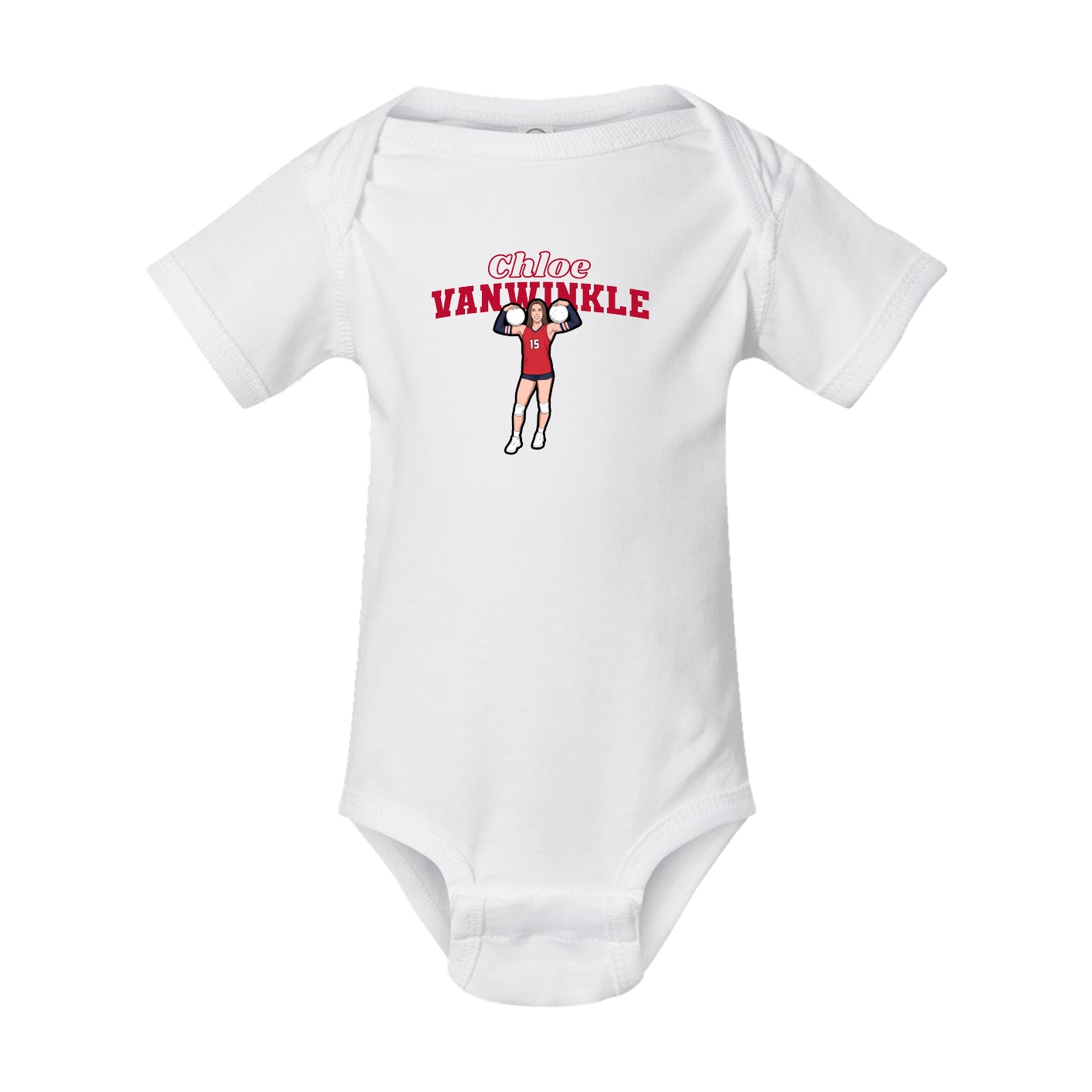 Baby Onesie — Name Arch in White