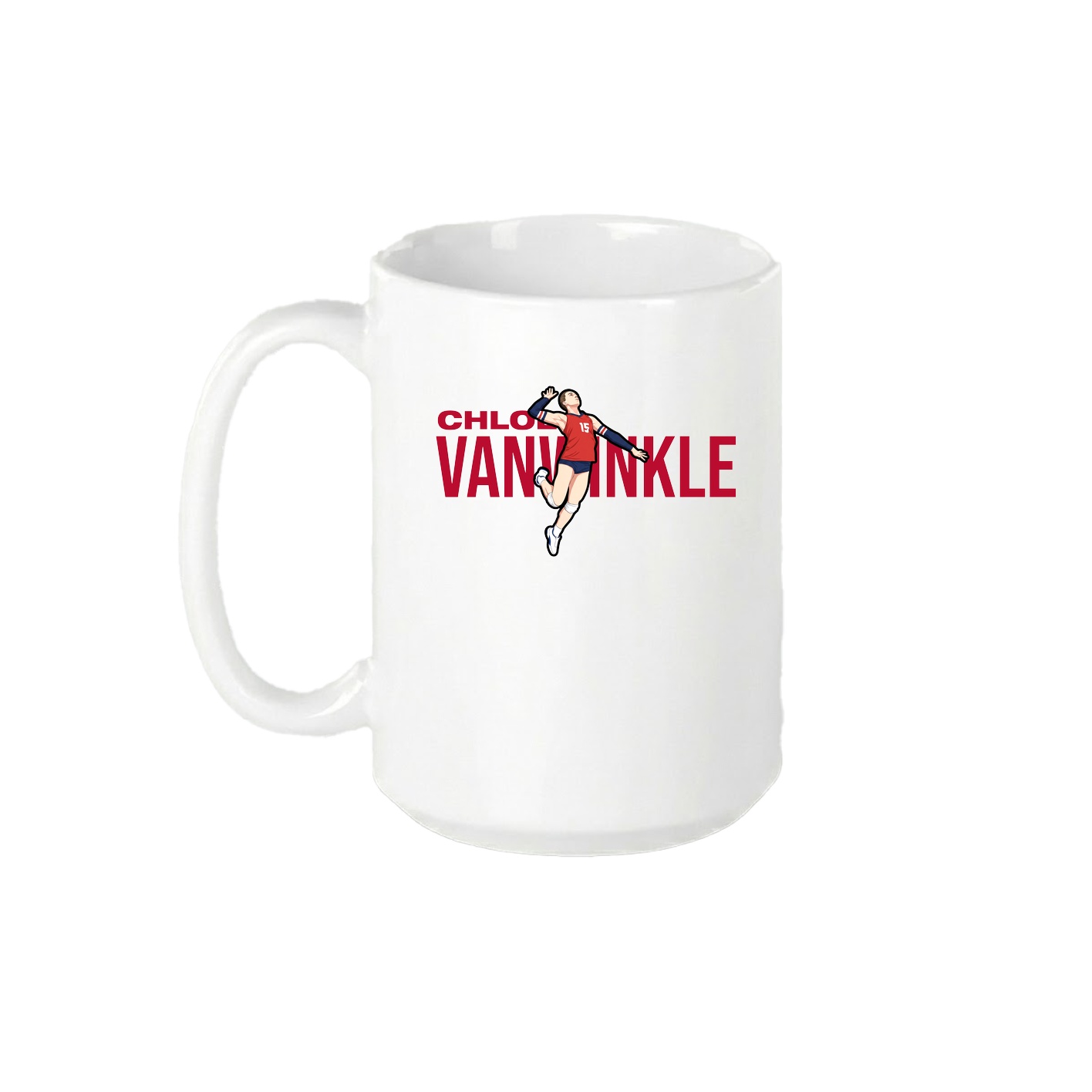 15oz Coffee Mug — Player Name in White