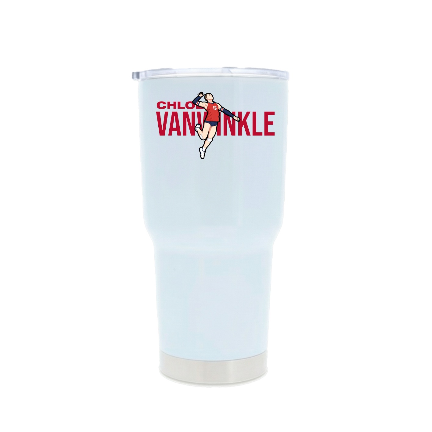 30oz Stainless Steel Tumbler — Player Name in White