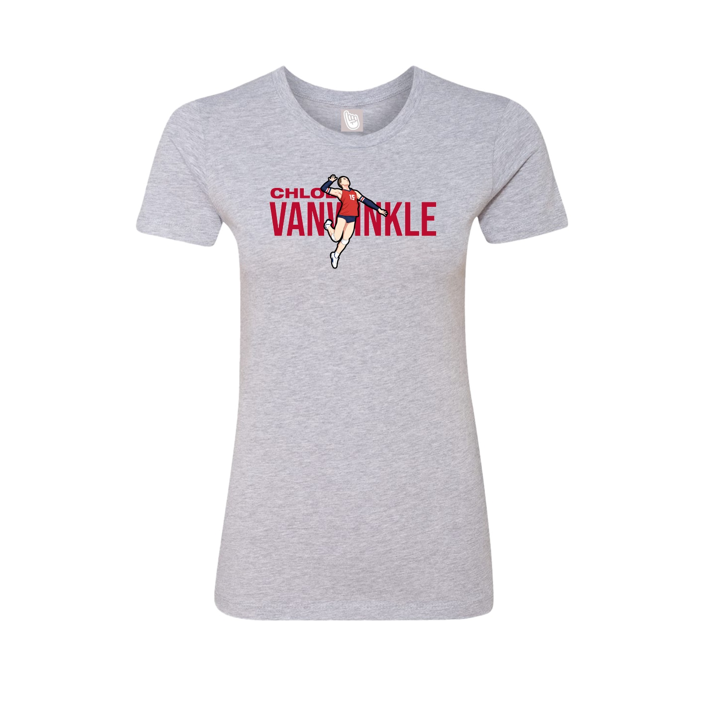 Womens Tee — Player Name in Grey