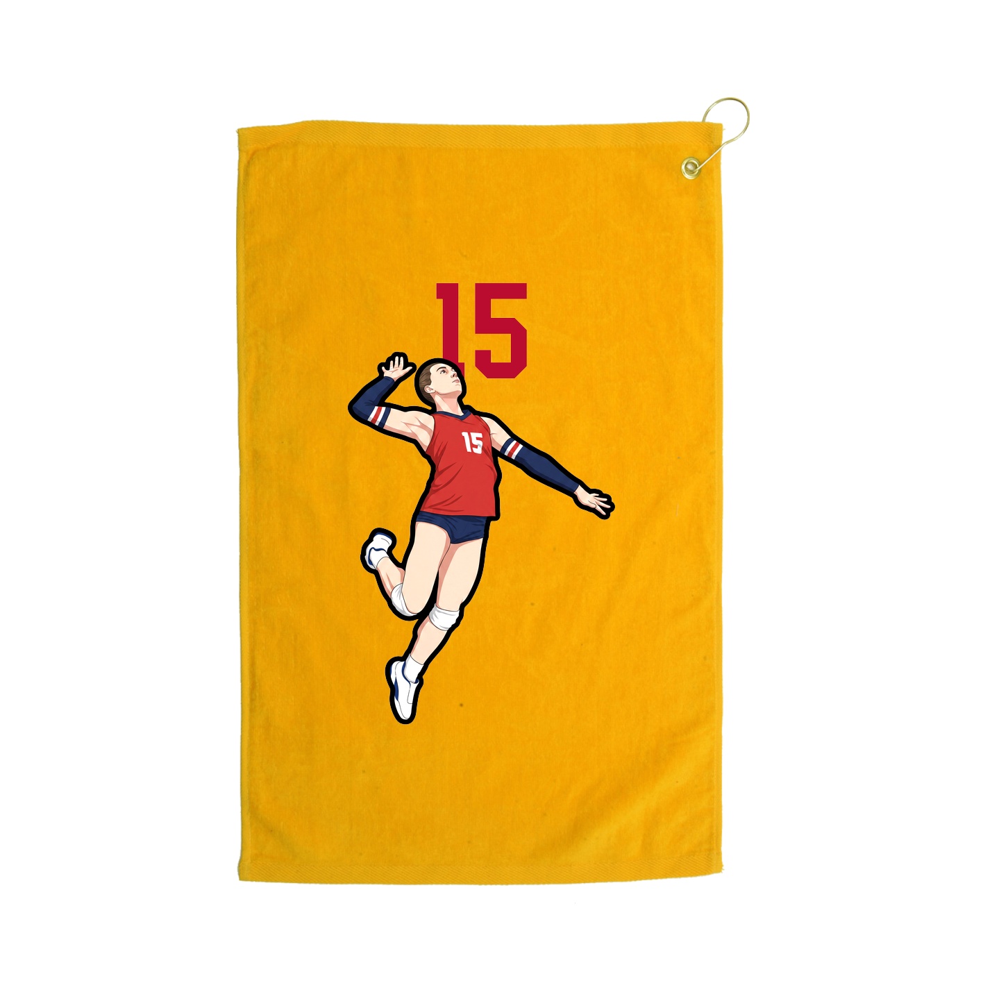 Golf Towel — Number Top in Gold