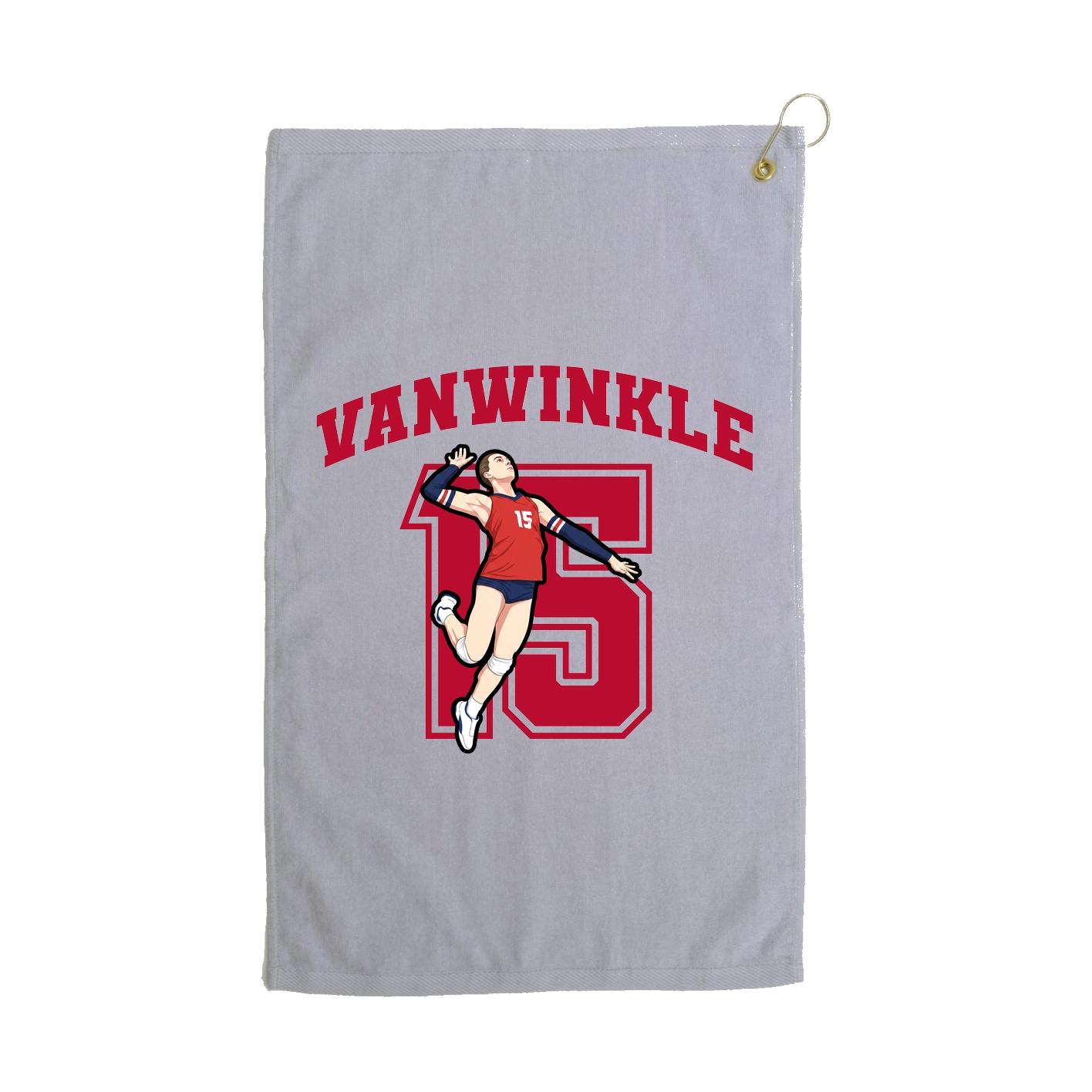 Golf Towel — Number in Grey